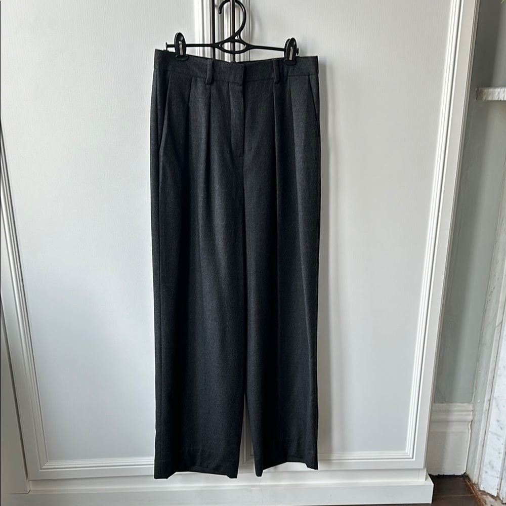 Theory Wool Wide-leg Pleated Trousers
